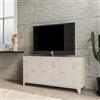 DEGHI Mobile porta tv 120x60h cm in acciaio verniciato crema con 3 ante - Easton