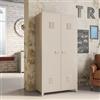 DEGHI Armadio 90x180h cm in acciaio verniciato crema con 2 ante - Easton