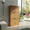DEGHI Scarpiera 60x117h cm in legno rovere chiaro effetto parquet con 3 ante a ribalta - Mufasa