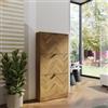 DEGHI Scarpiera salvaspazio 60x117h cm in legno rovere chiaro effetto parquet con 3 ante a ribalta - Mufasa