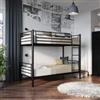 DEGHI Letto a castello trasformabile in 2 letti singoli 90x190 cm in metallo nero opaco - Jenson