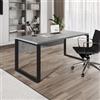 DEGHI Scrivania 170x80 cm top grigio cemento da 30 mm e gambe in metallo nero - Homely office