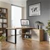 DEGHI Scrivania angolare 170x140 cm reversibile top rovere artisan da 30 mm e cassettiera cashmere - Homely office
