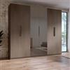 DEGHI Armadio battente 273x240h cm 6 ante reversibili con soft close bronzo e 2 specchi bronzati - Codey