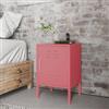 DEGHI Comodino 40x60h cm in acciaio verniciato rosa con 1 anta - Easton