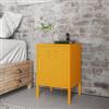 DEGHI Comodino 40x60h cm in acciaio verniciato giallo con 1 anta - Easton