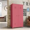 DEGHI Armadio 90x180h cm in acciaio verniciato rosa con 2 ante - Easton