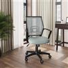 DEGHI Sedia da ufficio girevole in tessuto mesh grigio chiaro e schienale traspirante con supporto lombare - Wilson
