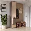 DEGHI Cappottiera 47x240h cm 1 anta reversibile con specchio bronzato e soft close bronzo - Codey