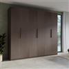 DEGHI Armadio battente 273x240h cm 6 ante reversibili con soft close bronzo - Codey