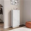 DEGHI Scarpiera 60x117h cm bianco opaco cannettato con 3 ante a ribalta - Ayla