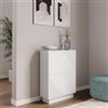 DEGHI Scarpiera 60x82h cm bianco opaco cannettato con 2 ante a ribalta - Ayla