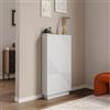 DEGHI Scarpiera salvaspazio 54x117h cm bianco opaco cannettato con 3 ante a ribalta - Ayla