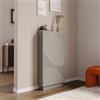 DEGHI Scarpiera salvaspazio 54x117h cm cashmere opaco cannettato con 3 ante a ribalta - Ayla