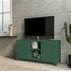 DEGHI Mobile porta tv 120x60h cm in acciaio verniciato verde con 2 ante e vani a giorno - Easton