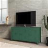 DEGHI Mobile porta tv 120x60h cm in acciaio verniciato verde con 3 ante - Easton