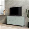 DEGHI Mobile porta tv 120x60h cm in acciaio verniciato verde salvia con 3 ante - Easton