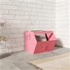 DEGHI Contenitore impilabile 36x30h cm in metallo rosa - Easton