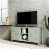 DEGHI Mobile porta tv 120x60h cm in acciaio verniciato verde salvia con 2 ante e vani a giorno - Easton