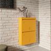 DEGHI Scarpiera sospesa 50x73h cm in acciaio verniciato giallo con 2 ante a ribalta - Easton