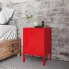 DEGHI Comodino 40x60h cm in acciaio verniciato rosso con 1 anta - Easton