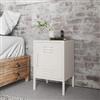 DEGHI Comodino 40x60h cm in acciaio verniciato bianco con 1 anta - Easton