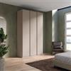 DEGHI Armadio battente 137x240h cm 3 ante reversibili con soft close cashmere e maniglione - Jessie