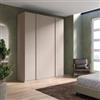 DEGHI Armadio battente 183x240h cm 4 ante reversibili con soft close cashmere e maniglione - Jessie
