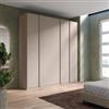 DEGHI Armadio battente 228x240h cm 5 ante reversibili con soft close cashmere e maniglione- Jessie