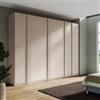 DEGHI Armadio battente 318x240h cm 7 ante reversibili con soft close cashmere e maniglione - Jessie
