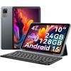 Blackview Tab60 Pro Android 15 Tablet 10 pollici, 24 GB (8 GB + 16 GB di estensione), RAM + 128 GB ROM (2 TB TF), Dual 4G LTE, Octa Core PC, 7700 mAh, Widevine L1 HD, display 5G WiFi, Face ID, GPS