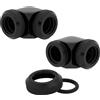 Corsair Hydro X XF Serie, Xf Hardline 90° Raccordi De 12 Mm, Confezione da Due (Ottone Massiccio Durata, Finitura Alta Qualità, Doppia Guarnizione O-Ring Rigida, 12 Mm Diametro Tubi) Nero