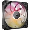 CORSAIR iCUE LINK RX140 MAX RGB 140mm PWM Ventaglio Spesso - Alta Pressione Statica - Cuscinetto Magnetico a Cupola - Ventola Singola - Nero
