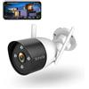 Tenda Telecamera Wi-Fi Esterno, 1080P Videocamera Sorveglianza Esterno con Visione Notturna a Colori 30m, Audio Bidirezionale, Rilevamento di Movimento e Persone, Compatibile con Alexa, CT3