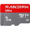 SANDISK Ultra scheda microSDXC 1 TB UHS-I + SD Adapter (velocità di lettura fino a 145 MB/s, video Full HD video, V10, U1, C10, A1) Per gli smartphone, i tablet, le fotocamere e i laptop Android.