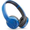 Music Sound - Cuffia Bluetooth con padiglioni On Ear Soft-Touch -Archetti Regolabili - Adattabilità e Comfort - Play Time 22 Ore - Blu