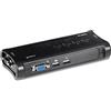 TRENDnet, TK-407K, 4-Port USB KVM Switch, connessioni VGA e USB, risoluzione 2048 x 1536, cablaggio incluso, nero