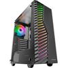 Mars Gaming MARSGAMING MC-VOLT, Case Gaming ATX, Ventola ARGB 120mm, Griglia Frontale ARGB, Finestra Laterale in Vetro Temperato, Gestione del Cablaggio, Semitower PC con Supporto Raffreddamento a Liquido, Nero