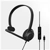 EPOS C1 USB-C Cuffie Mono - Auricolare Cablato Singolo con Microfono Noise-Cancelling, Audio Cristallino, Design Ultraleggero, Connettore USB-C, Certificato Chromebook, Ottimo per Ufficio e Chiamate