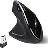 Perixx Perimice-713L - Mouse ergonomico verticale senza fili per mancini, 6 pulsanti, prevenzione delle TMS, Nero