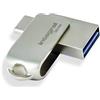 Integral 32GB 360-Dual USB 3.0 Tipo C & Tipo A Flash Drive con involucro in metallo solido, velocità di trasferimento veloce e Plug & Play