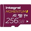 Integral Momentum I - Scheda microSDXC da 256 GB, UHS-I, fino a 210 MB/s in lettura, 180 MB/s in scrittura, V30, U3, A2, CL10-4K/5K UHD per GoPro, Droni DJI, Action e 360 Cam, impermeabile, antiurto