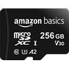 Amazon Basics - Scheda di Memoria microSDXC con Adattatore Formato SD, A2, U3, Velocità di Lettura Fino a 100MB/s, 256GB, Colore Nero