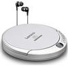 Lenco CD-201SI Lettore CD, Lettore CD Musica Portatile, Discman - con display LCD e cuffie stereo, Nero
