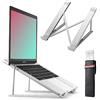 BHHB Supporto PC Portatile, Alluminio 6 Livelli Regolabile Porta Notebook, Supporto Laptop per MacBook Air/PRO, Dell, XPS, HP, Lenovo Computer Portatili e Tablet (9~17'') - Argento