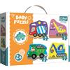 Trefl, Puzzle, Veicoli in cantiere, da 3 a 6 Pezzi, 4 set, per Bambini da 2 anni