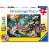 Ravensburger - Puzzles Animali Nello Spazio Confezione Da 2 | Puzzle 3 Anni O Più | 2 Puzzle Bambini 3 Anni 12 Pezzi | Puzzles Bambini 26 X 18 Cm | Regalo Bimba 3 Anni Femmina E Uomo
