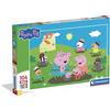 Clementoni - Puzzle per Bambini 104 Pezzi Supercolor Maxi, per Bambini 4+ Anni, Illustrazione con Personaggi dal Cartone Peppa Pig, Idea Regalo, Made in Italy, 62x42 cm, 25017