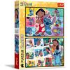 Trefl - Puzzle 2in1: Lilo & Stitch, La vita felice di Stitch - 2 x 200 Pezzi - Confezione da Due Puzzle per Adolescenti