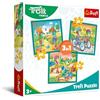 Trefl - The Treflik Family, Scopri i Treflik - Puzzle 3in1, 3 Puzzle, da 20 a 50 Pezzi - Puzzle Colorati con i Personaggi delle Fiabe, Diversi Gradi di Difficoltà, Divertimento per Bambini dai 3 anni
